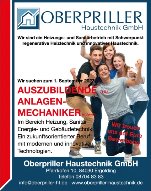 AZUBI Anlagenmechaniker - Stellenanzeige © Grafik: peppUP.de